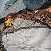 Спальник з натуральним пухом Naturehike Snowbird CNK2550WS014, p-р L, темно-коричневий 400 г, фото 4