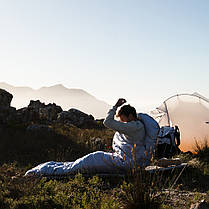 Спальник з натуральним пухом Naturehike CW400 NH18C400-D, p-р L, жовто-сірий, фото 4