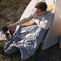 Спальник з натуральним пухом Naturehike CW400 NH18C400-D, p-р L, жовто-сірий, фото 5