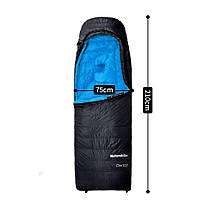 Спальник з натуральним пухом Naturehike CW700 CNK2450WS048, p-р M, чорно-блакитний, фото 3