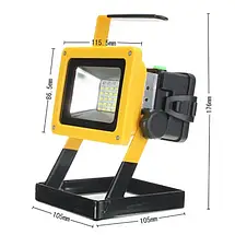 Світлодіодний прожектор Bailong BL-204 100W LED, портативний, вологостійкий, з акумуляторами 18650, для дому, дачі, кемпінгу, фото 5