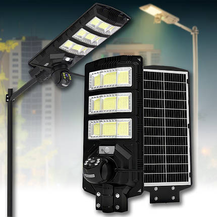 Сонячний ліхтар SSL з 4G камерою 4MP, 300W, IP66, датчик руху, запис на SD, дистанційне керування, для дому, бізнесу, вулиці, фото 1