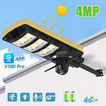 Сонячний ліхтар SSL з 4G камерою 4MP, 300W, IP66, датчик руху, запис на SD, дистанційне керування, для дому, бізнесу, вулиці, фото 2