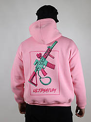 Худі футер з принтом ULTIMATUM Рожевий