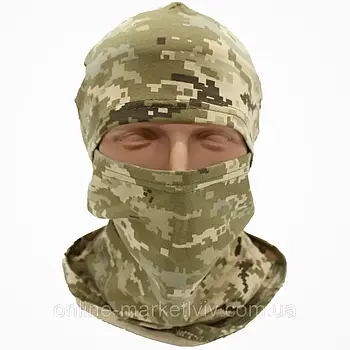 Балаклава трикотажна, Піксель / Тактичний підшоломник / Маска балаклава / Літня балаклава під шолом