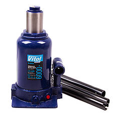 Домкрат пляшковий Vitol ДБ-60002Ц 6т, двоциліндровий
