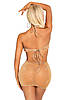 Платье Leg Avenue Lurex Rhinestone Keyhole Halter Dress One Size Gold, фото 3