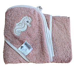 Куточок для купання 95х95см махра тм Ярослав беж Морський коник