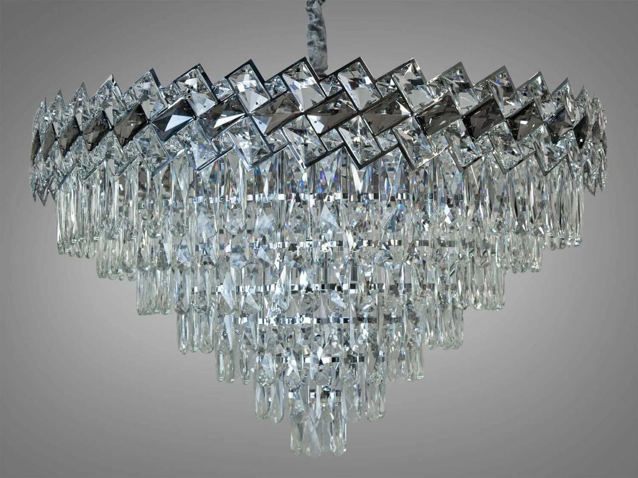Кришталева люстра, 20 ламп, кольору хром, фото 1