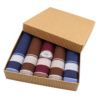 Чоловічі носові хустки в оригінальній коробці EGA СН-332/5 5 шт.