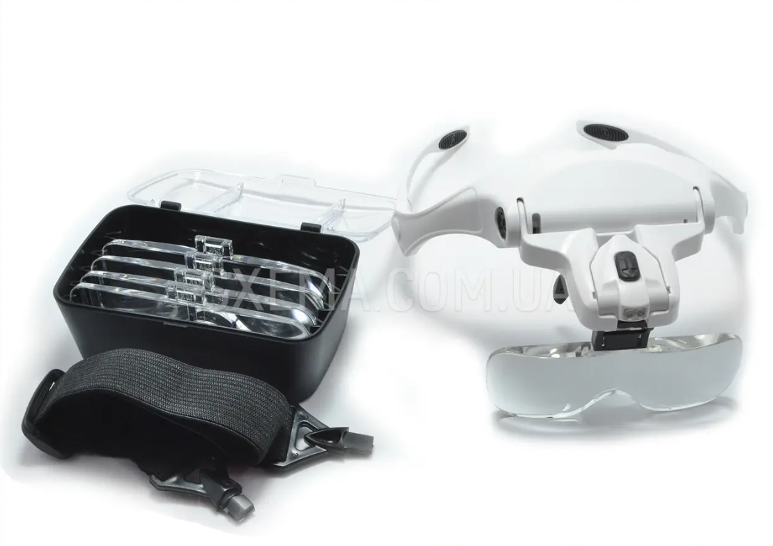 Бінокулярні лупи окуляри 9892B2 (1x-3.5x) з Led-підсвіткою, фото 1