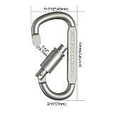 Карабін алюміній посріблений 45 мм. RGB. Паковання 5 шт., фото 8