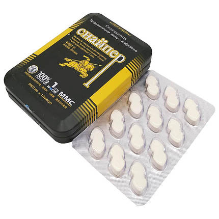 Препарат &laquo;Снайпер&raquo; для стабільної ерекції, 12 шт., фото 1