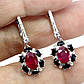 Рубін і шпінель срібні сережки, 0381СР, фото 3
