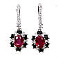 Рубін і шпінель срібні сережки, 0381СР, фото 4