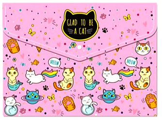Папка-конверт Maxi А5, на кнопці, World Cat Day MX32013-01
