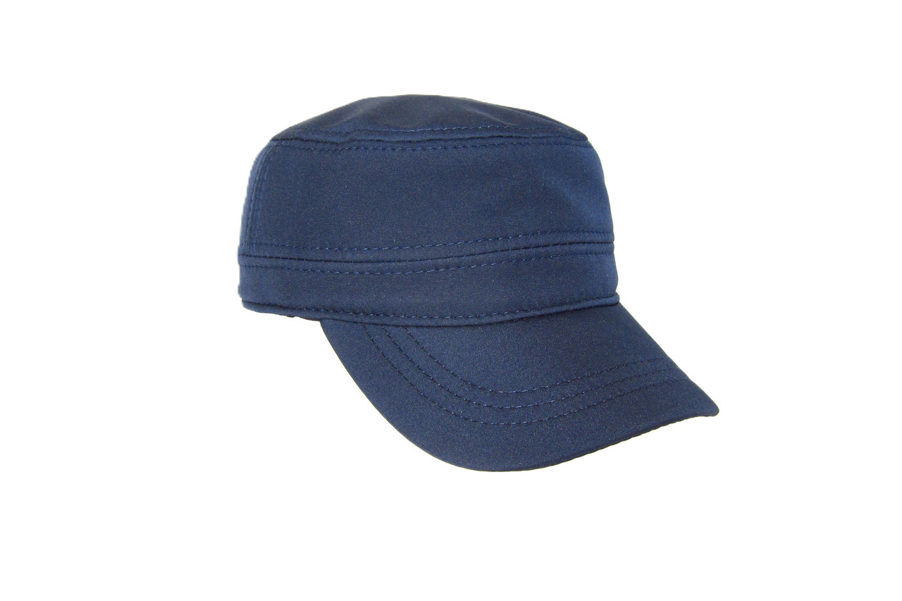 Кепка немка синя осіння із софтшелу-плащовка на флісі з вушками для силових та охоронних структур DAVANI 92008