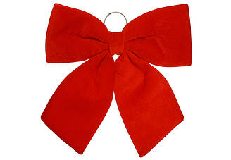 Бант новорічний оксамитовий червоний 34 см
