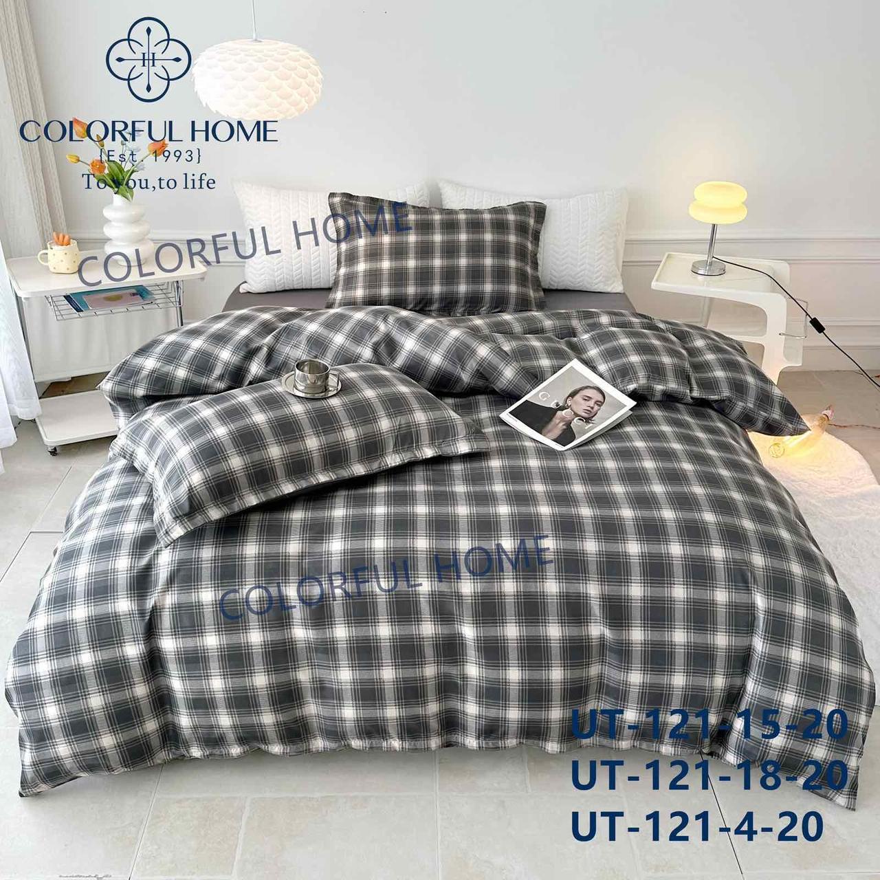 Постільна білизна сатинова Colorfull Home євро розмір 200 на 230 см Grey, фото 1