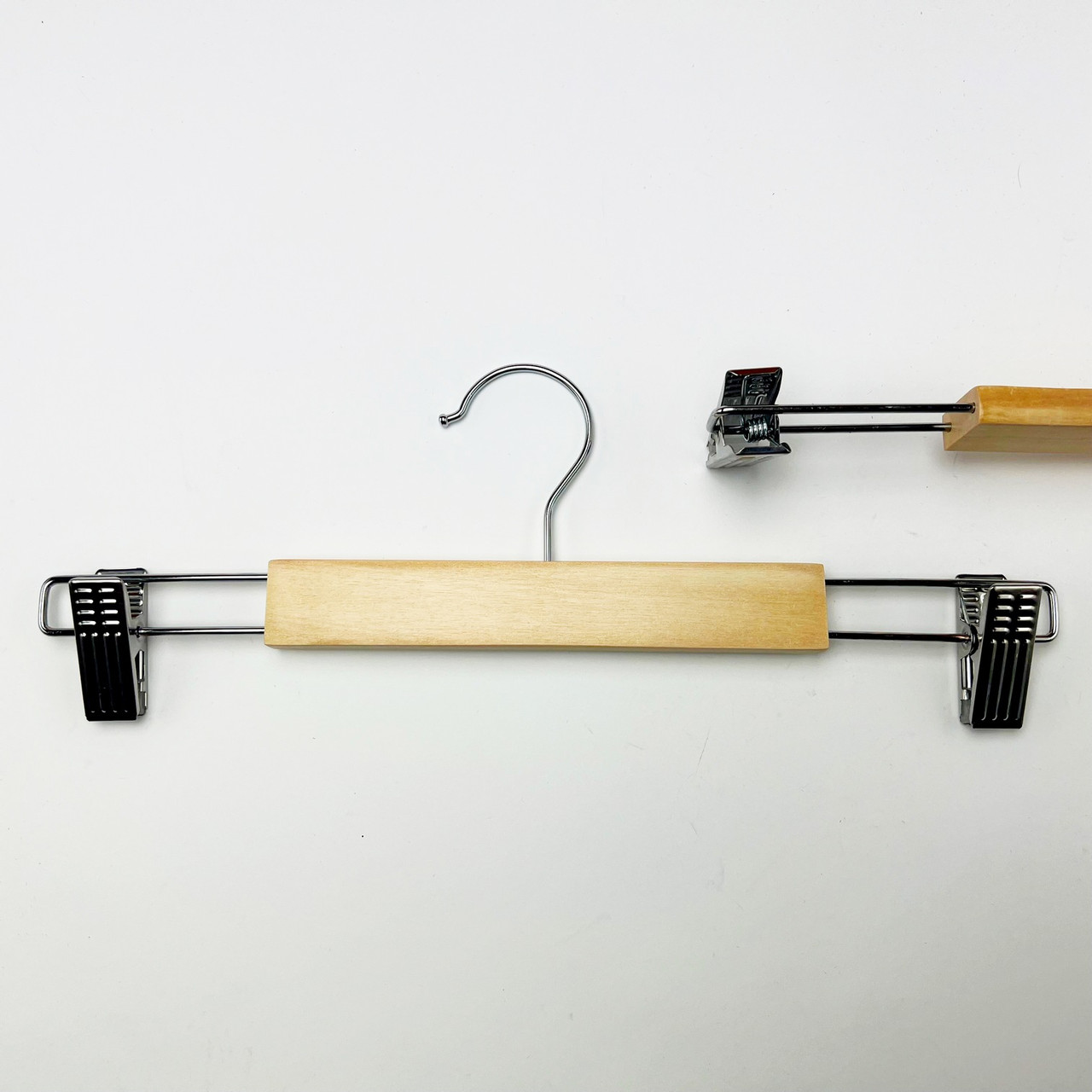 Деревʼяні вішалки-тремпеля для штанів і спідниць LUX світлі, 330 мм, фото 1