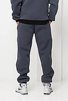 Серые спортивные штаны мужские теплые трёхнить на манжете M L XL XXL