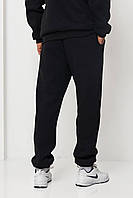 Черные теплые спортивные штаны мужские трёхнить на манжете M L XL XXL