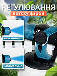 Фарбопульт акумуляторний бездротовий 800мл, розпилювач фарби електричний, пульверизатор для фарбування, LY-826-Blue, фото 2