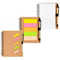 Від 2 шт. Блокнот С6 на спіралі 64ар. з набором стікерів та ручкою JX011  купити дешево оптом в інтернет-магазині