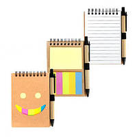 Від 4 шт. Блокнот А6 на спіралі 64ар. з набором стікерів та ручкоюJX005  купити дешево оптом в інтернет-магазині