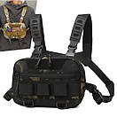 Чорна чоловіча сумка на груди EASY честріг, фото 6