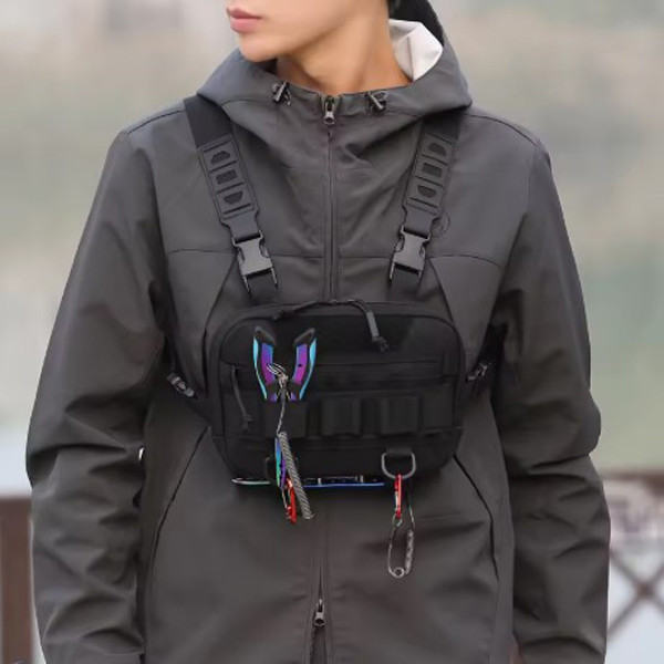 Чорна чоловіча сумка на груди EASY честріг, фото 1