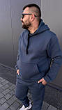 Теплый костюм мужской трехнить на флисе худи и штаны  S M L XL, фото 2