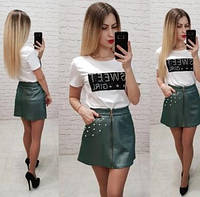 Юбка арт. 320 зелений, Женская красивая летняя юбка, Элегантная женская юбка, Удобная женская юбка повседневная