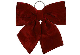 Бант новорічний оксамитовий бордовий 34 см