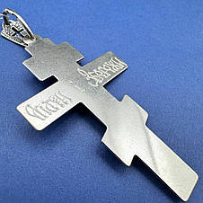 Масивний чернений срібний хрест 8 г Срібло 925 проби чоловічий хрестик, фото 2