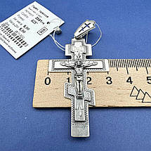 Масивний чернений срібний хрест 8 г Срібло 925 проби чоловічий хрестик, фото 5