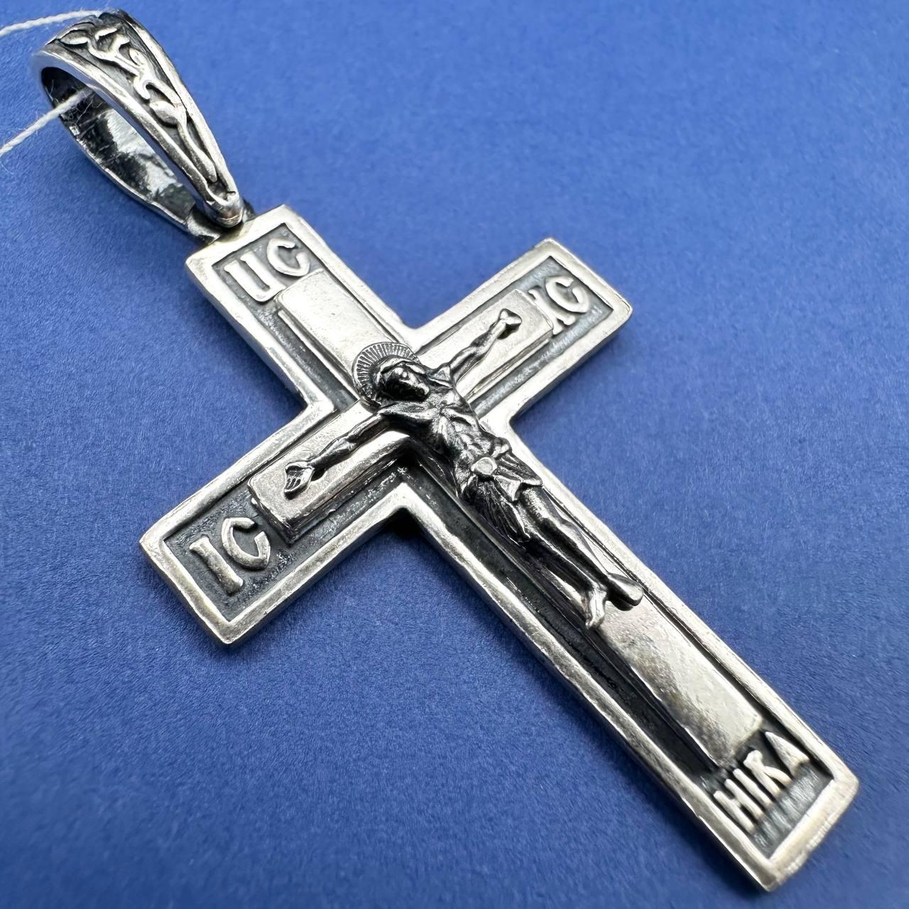 Срібний чорнений хрест чоловічий на шию срібло 925 проби