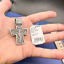 Масивний чоловічий двосторонній хрест срібло 925 проби, фото 5