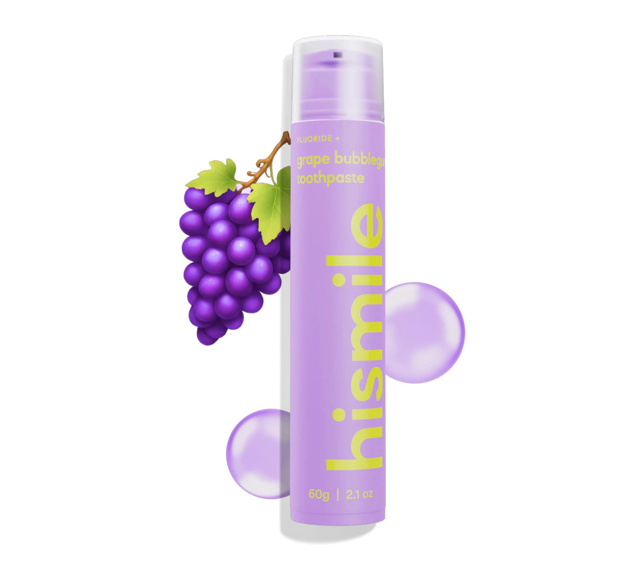 Зубна паста зі смаком виноградної жуйки Hismile Grape Bubblegum Toothpaste 60 g, фото 1
