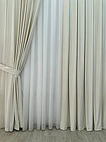 Оксамитові(велюрові) однотонні штори турецької якості. Колір: молочний