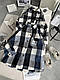 Модна жіноча картата тепла блузка подовжена трендова сорочка Міу кашемір в клітинку осінній оверсайз, фото 3