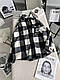 Модна жіноча картата тепла блузка подовжена трендова сорочка Міу кашемір в клітинку осінній оверсайз, фото 2