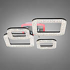 Світлодіодна люстра 70 Вт з підсвічуванням основи та пультом д/к колір каркасу чорний D-3316/2+2BK LED 3color d, фото 2