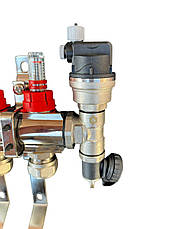 Колектор для теплої підлоги в складі на 3 контури, латунний (без насоса) "DJOUL" Турція, фото 4