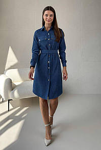 Сукня сорочка жіноча вельветова на кнопках джинсовий 3742-03