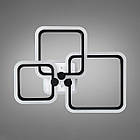 Світлодіодна люстра 65 Вт з підсвічуванням основи та пультом д/к колір каркасу чорний D-A9319/3BK LED 3color, фото 2