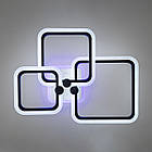 Світлодіодна люстра 65 Вт з підсвічуванням основи та пультом д/к колір каркасу чорний D-A9319/3BK LED 3color, фото 4