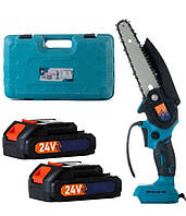 Міні-пила акумуляторна Domotec 6" 24V у кейсі з 2 батареями