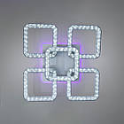 Світлодіодна люстра 80 Вт з підсвічуванням основи та пультом д/к колір каркасу чорнийD-3316/4+1BK LED 3color, фото 5