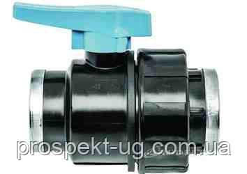 Кран 1 1/2"х1 1/2" різьба внутрішня ВР Unidelta ПНД, фото 1